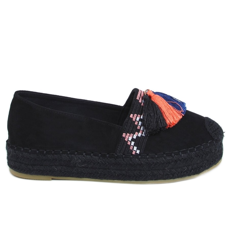 Fekete 1735 Fekete espadrilles rojtokkal