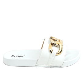 Fehér CK203 Fehér papucs lánccal Fehér CK203 Fehér papucs lánccal