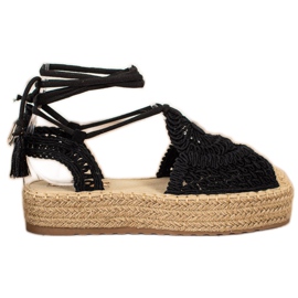 Seastar Kötve Espadrilles A Platformon fekete Seastar Kötve Espadrilles A Platformon fekete