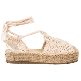 Seastar Kötve Espadrilles A Platformon bézs Seastar Kötve Espadrilles A Platformon bézs