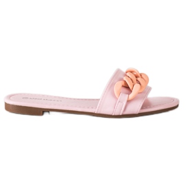 Ideal Shoes Divatos rózsaszín papucs
