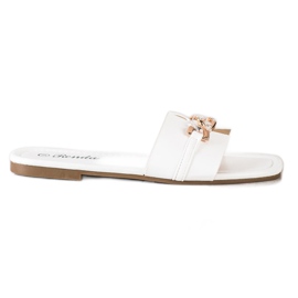 Renda Elegáns papucs díszítéssel fehér