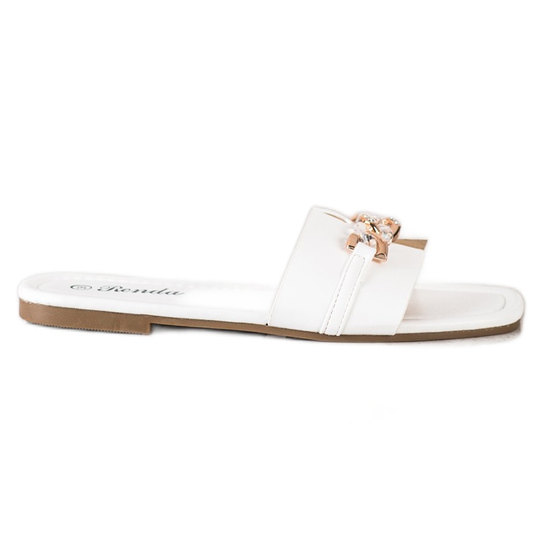 Renda Elegáns papucs díszítéssel fehér