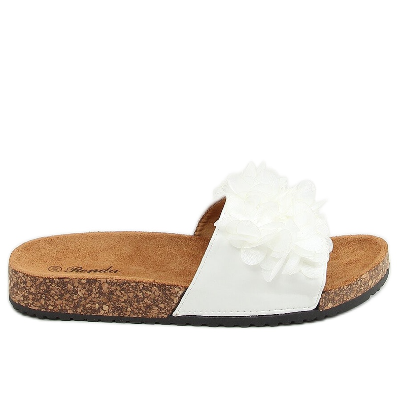 Fehér parafa papucs virággal 620-73 Fehér