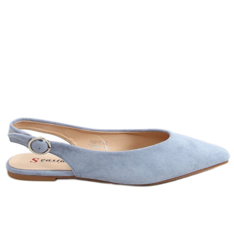 Nyitott sarkú balerinák kék SD01P Denim Blue