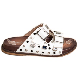 Seastar Divatos papucsok kristályokkal fehér Seastar Divatos papucsok kristályokkal fehér