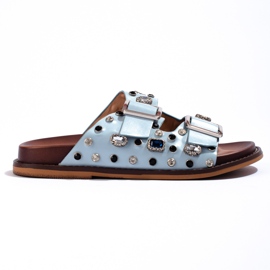 Seastar Divatos papucsok kristályokkal kék Seastar Divatos papucsok kristályokkal kék