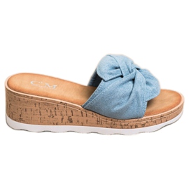 Cm Paris Velúr ék szandál kék