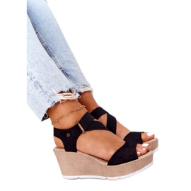 Bőr ék szandál Big Star FF276016 Fekete Bőr ék szandál Big Star FF276016 Fekete