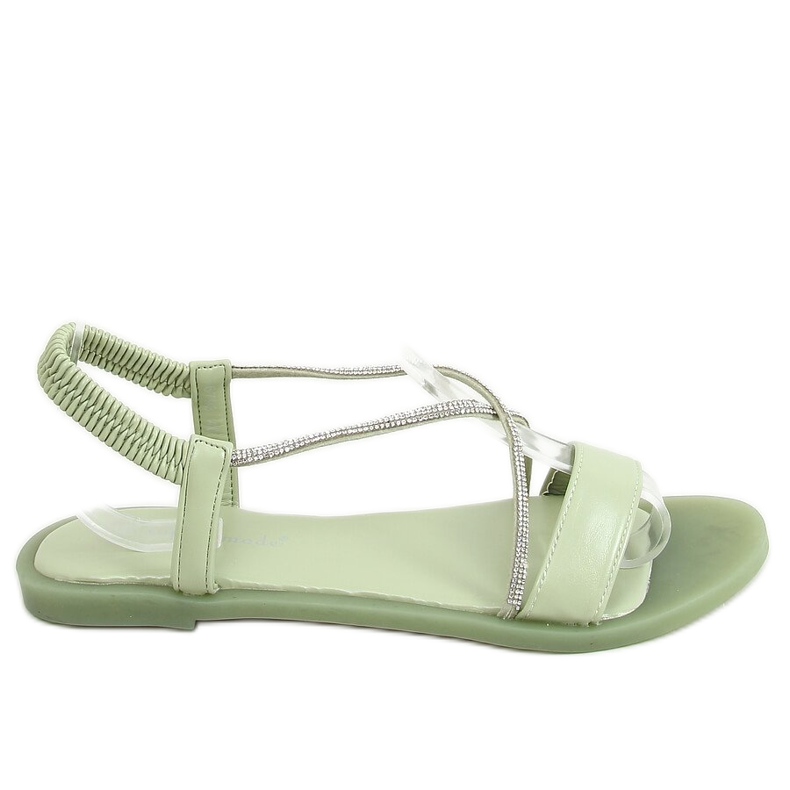 Szandál cirkónium -oxid akvamarinnal 6793 Zöld