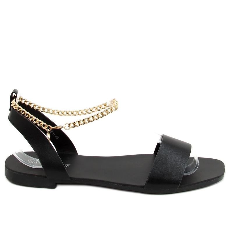 Fekete szandál lánccal HY23-11 Fekete