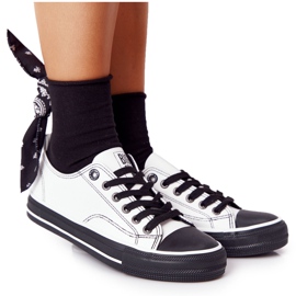 Női bőr cipők Big Star HH274147 fehér és fekete Női bőr cipők Big Star HH274147 fehér és fekete