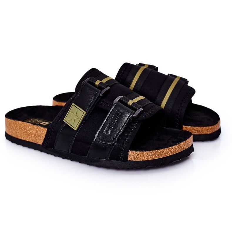 Férfi profilozott papucs Big Star HH174058 Black fekete