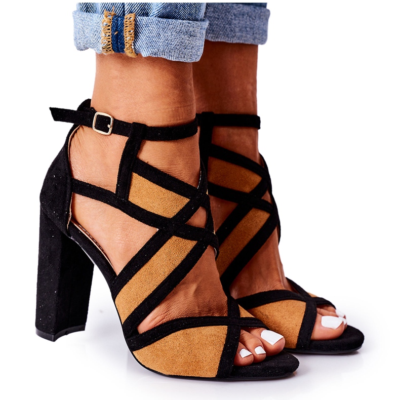 PS1 Velúr szandál egy teve Emolly bárban barna fekete