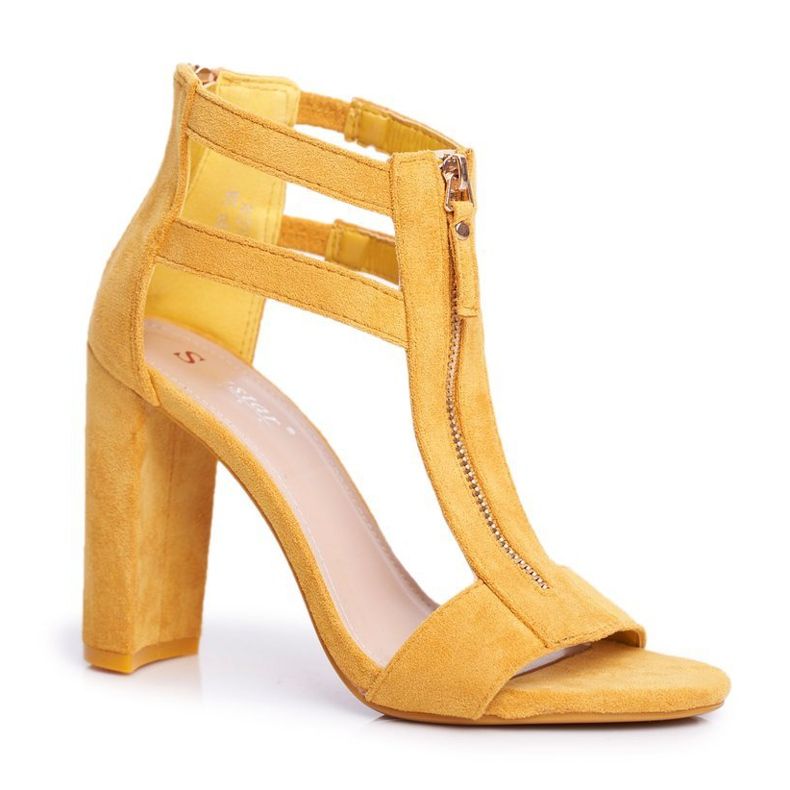 SEA Női szandál a sarkán Suede Yellow Folly LE070P sárga
