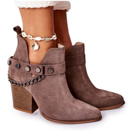 Lewski Shoes Velúr csizma egy bárban Lewski cipő 2880 barna