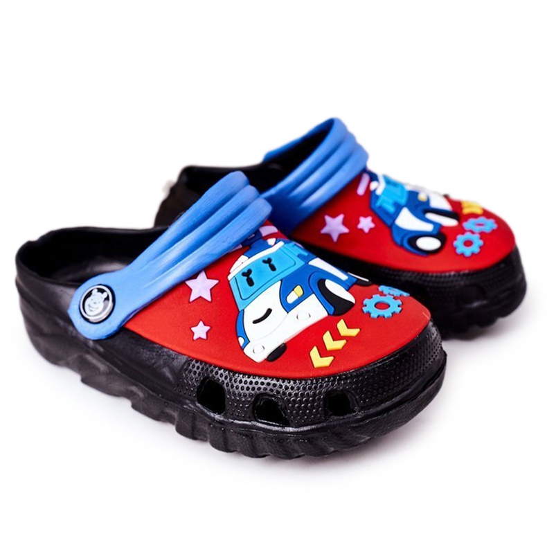Gyermek habpapucs Crocs Black Blue Oscar fekete piros kék