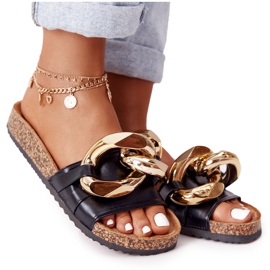 PS1 Fekete papucs lánccal Black Last Dance