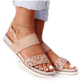 PE1 Velúr szandál köbös cirkónium bézs Cora -val PE1 Velúr szandál köbös cirkónium bézs Cora -val