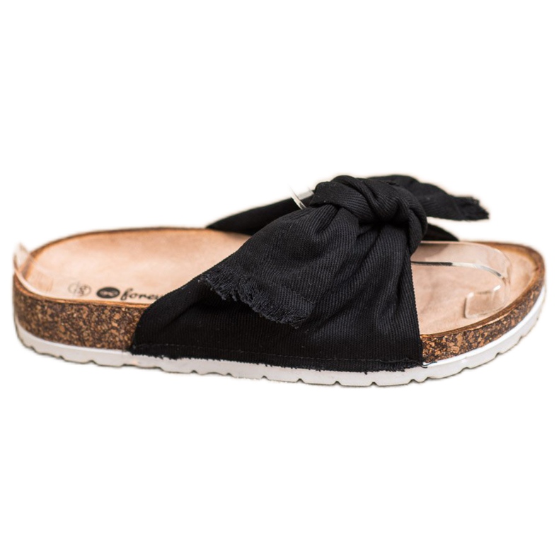 Forever Folie Kényelmes textil papucs fekete