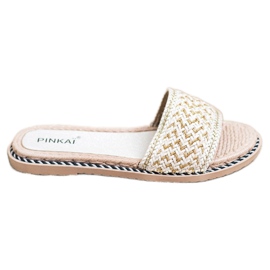 SHELOVET Alkalmi fonott papucs fehér SHELOVET Alkalmi fonott papucs fehér