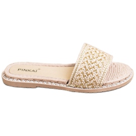 SHELOVET Alkalmi fonott papucs bézs