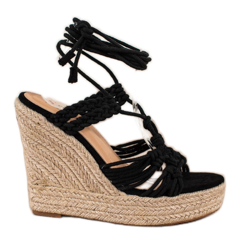 Seastar Kötve Szandál Magas Ék fekete