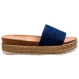 SHELOVET Klasszikus papucs a platformon kék SHELOVET Klasszikus papucs a platformon kék