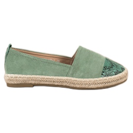 Bestelle Espadrilles kígyónyomott betéttel zöld Bestelle Espadrilles kígyónyomott betéttel zöld