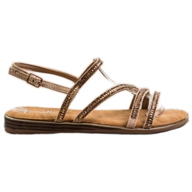 Fama Elegáns, lapos szandál aranysárga Fama Elegáns, lapos szandál aranysárga