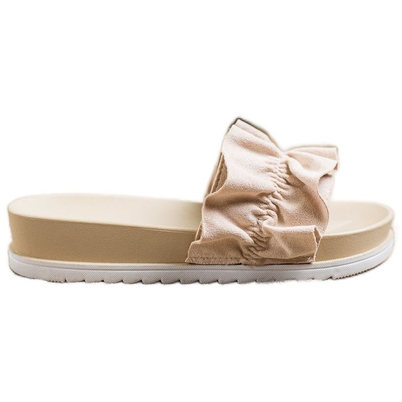 SHELOVET Bézs papucs a platformon