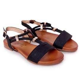 S.Barski Gyermek szandál S. Bararski Comfort Black fekete