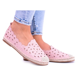Lu Boo női balerinák Pink Espadrilles Macarena Flowers rózsaszín