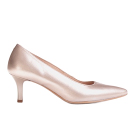 Marco Shoes Kényelmes és klasszikus 1039P platina tűsarkú, alacsony sarkú aranysárga Marco Shoes Kényelmes és klasszikus 1039P platina tűsarkú, alacsony sarkú aranysárga