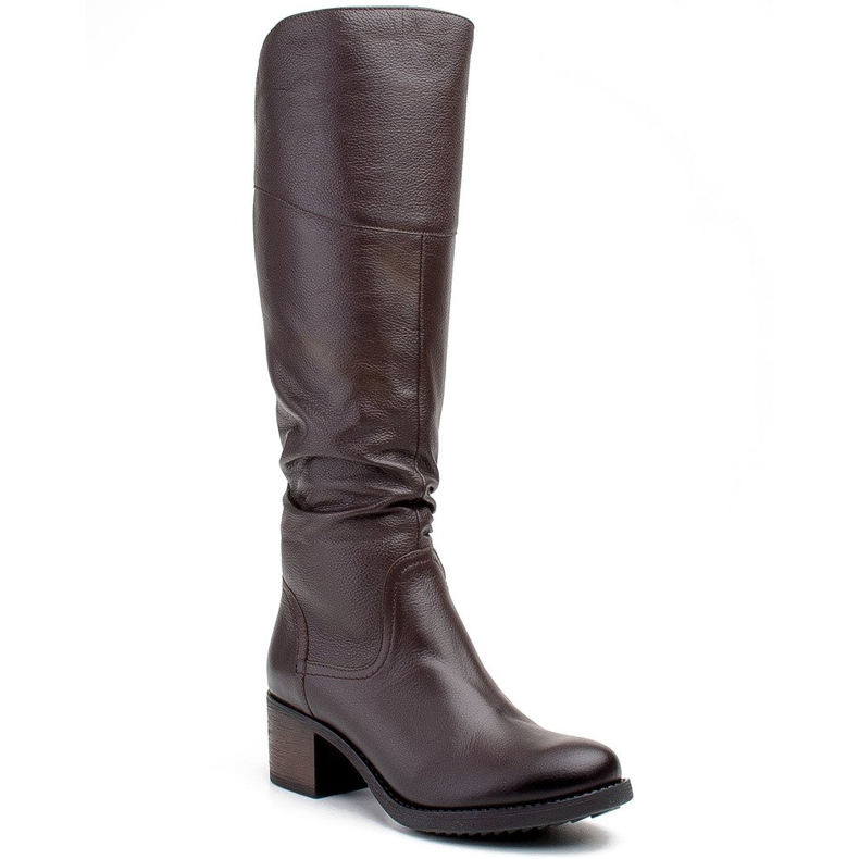 Marco Shoes Sötétbarna, ráncos bőrű kozák