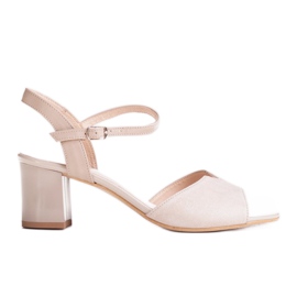 Marco Shoes Bézs színű 0624P szandál érdekes bőrből