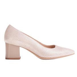 Marco Shoes Bézs színű 1038P cipő stabil sarokkal