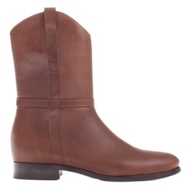 Marco Shoes Marco csizma alacsony sarkú, finom természetes bőrből barna Marco Shoes Marco csizma alacsony sarkú, finom természetes bőrből barna