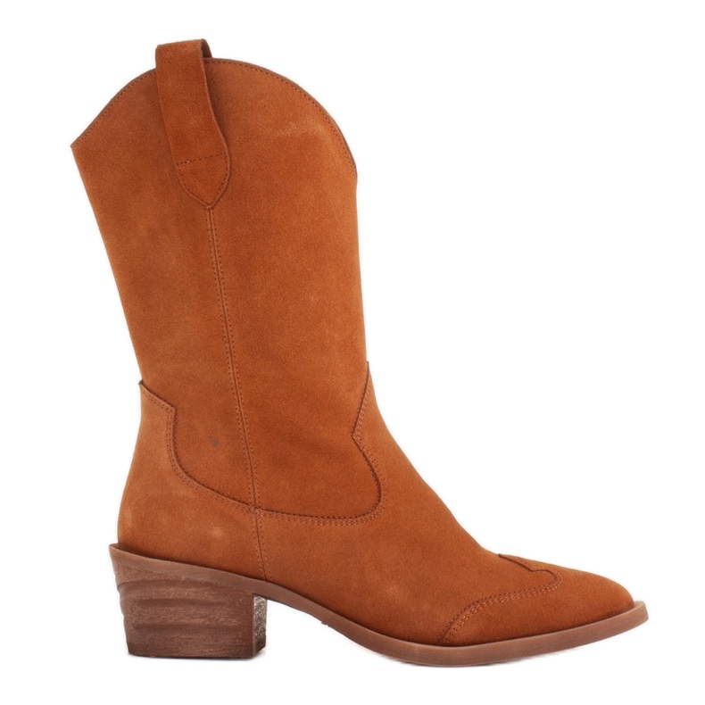 Marco Shoes Réz csizma természetes velúrból barna