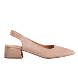 Marco Shoes Bézs velúr szandál dekoratív fúvókákkal