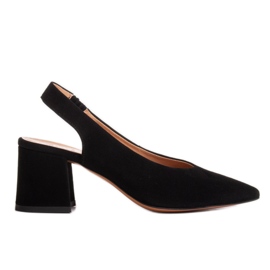 Marco Shoes Fekete szandál 1501P hevederrel és gumival Marco Shoes Fekete szandál 1501P hevederrel és gumival