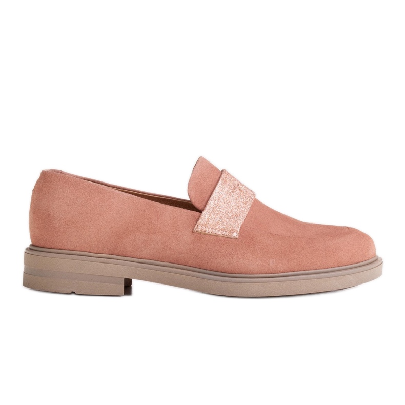 Marco Shoes Kényelmes 1813P porrózsaszín cipő, fémes betéttel