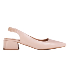 Marco Shoes Bézs színű szandál, dekoratív fúvókákkal, bőrből