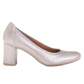 Radoskór Női ezüst szivattyúk szélesebb lábhoz szürke