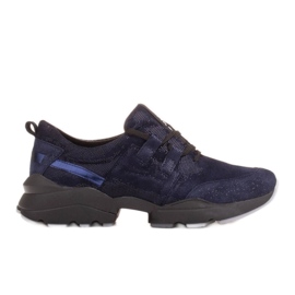 Marco Shoes Sportcipők kiváló minőségű természetes velúrból kék