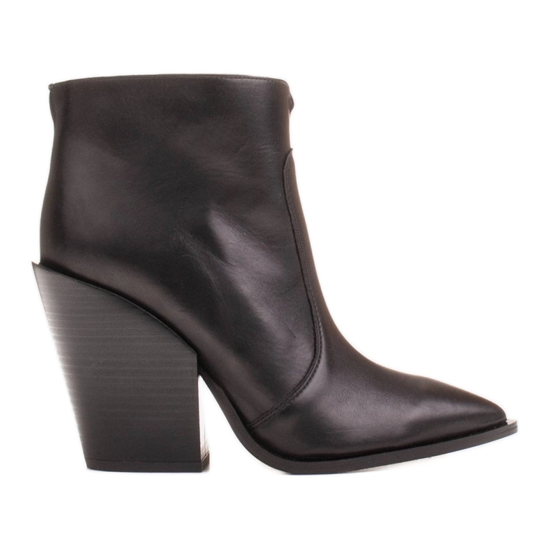 Marco Shoes Női cowboycsizma természetes bőrből fekete