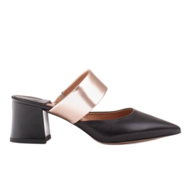 Marco Shoes Elegáns női szivattyúk a nyárra fekete aranysárga Marco Shoes Elegáns női szivattyúk a nyárra fekete aranysárga