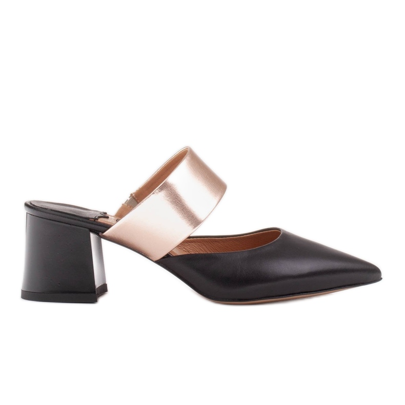 Marco Shoes Elegáns női szivattyúk a nyárra fekete aranysárga