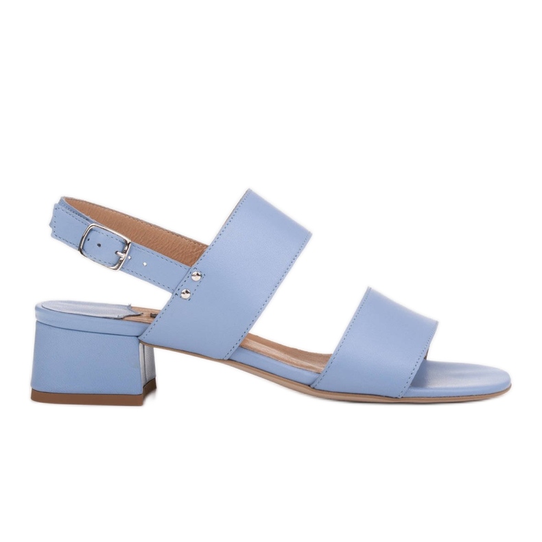 Marco Shoes Cinta szandál bőrbevonatú sarokkal kék