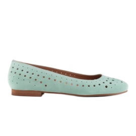 Marco Shoes Női balerinák perforációval a felsőrészen zöld Marco Shoes Női balerinák perforációval a felsőrészen zöld